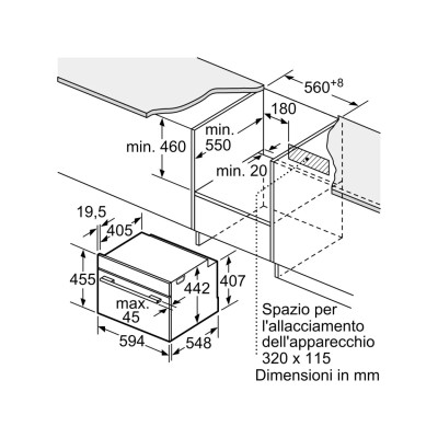 Siemens cm976gmb1 iQ700 eingebauter kombinierter Mikrowellenherd H 45 cm schwarz SL