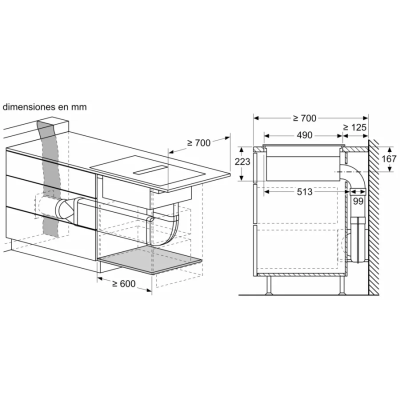 Siemens ed751hq26e iQ500 Induktionskochfeld mit integrierter Dunstabzugshaube 70 cm