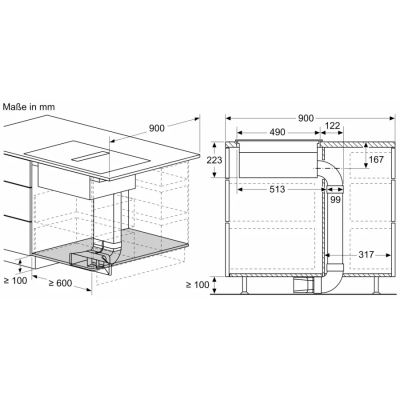 Siemens ed851bs16e iQ300 piano induzione con cappa integrata 80 cm