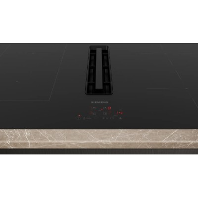 Siemens ed811bs16e iQ300 induction hob with integrated hood 80 cm