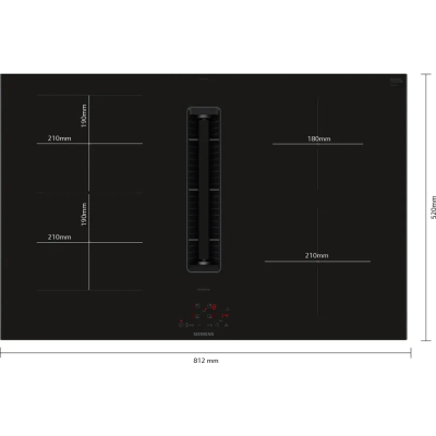 Siemens ed877bs16e iQ300 induction hob with integrated hood 80 cm SL