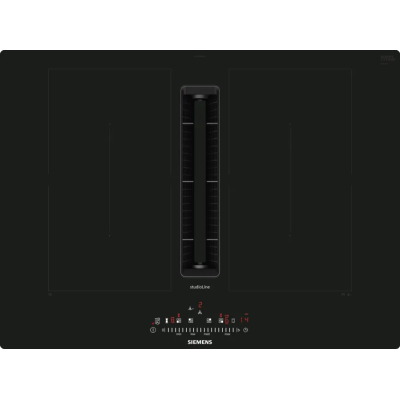 Plaque à induction Siemens ed707fq25e iQ500 avec hotte intégrée 70 cm SL