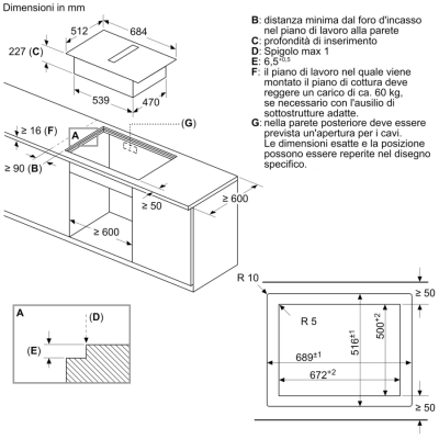 Siemens ed707fq25e iQ500 piano induzione con cappa integrata 70 cm SL