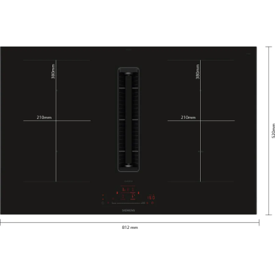 Siemens ed877hq26e iQ500 induction hob with integrated hood 80 cm SL