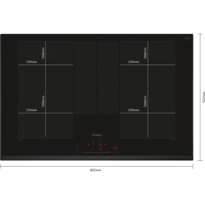 Siemens ex85khyc1e iQ700 induction hob 80 cm glass ceramic black