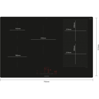 Siemens ex801hvc1e iQ700 80cm flush-mounted induction hob black