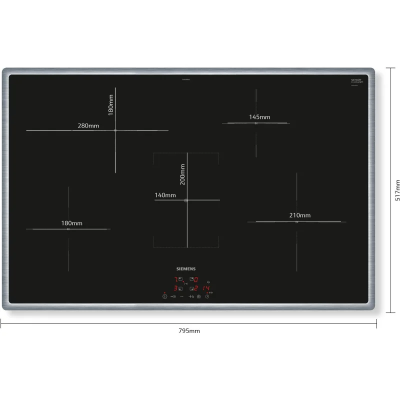 Siemens eh845bfb5e iQ300 piano induzione 80 cm vetroceramica nero