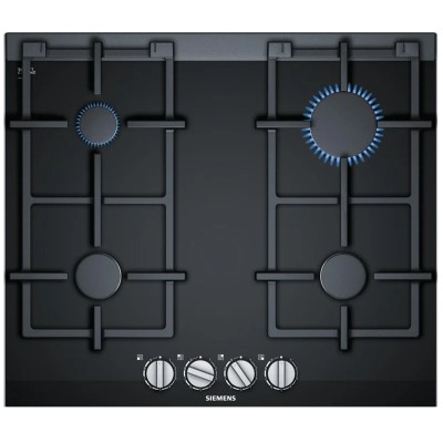 Siemens er6a6pb70d iQ700 table de cuisson à gaz 60 cm vitrocéramique noire