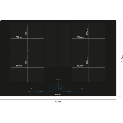 Siemens ex807nyv6e iQ700 induction hob 80 cm black flush-mounted SL