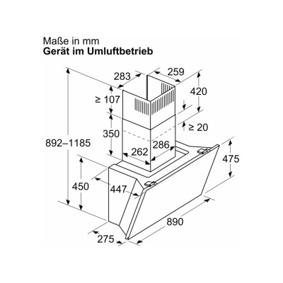 Siemens lc91klt60 iQ700 cappa inclinata a parete 90 cm vetro nero