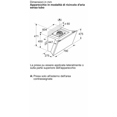 Siemens lc81kan20 iQ500 wall-mounted inclined hood 80 cm white glass