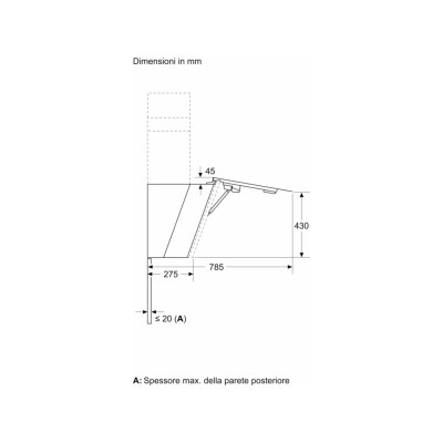 Siemens lc81kan60 iQ500 cappa inclinata a parete 80 cm vetro nero