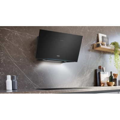 Okap ścienny Siemens lc91klt65 iQ700 90cm z czarnym szkłem SL