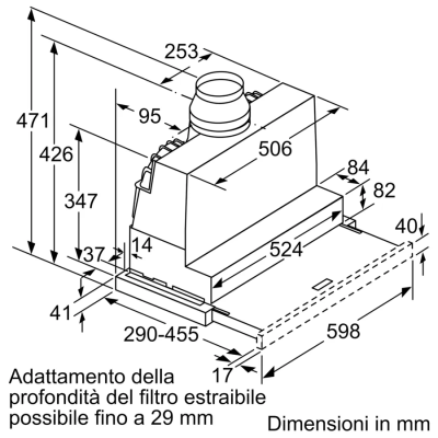 Siemens li67sa561s iQ500 cappa telescopica da incasso 60 cm SL