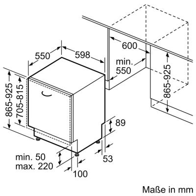 Siemens sx73ex22be iQ300 Geschirrspüler eingebaut total verschwinden XXL 60 cm