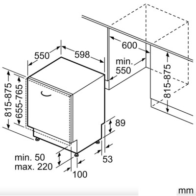 Siemens sn73ex02ce iQ300 Geschirrspüler eingebaut, völlig verschwindend, 60 cm