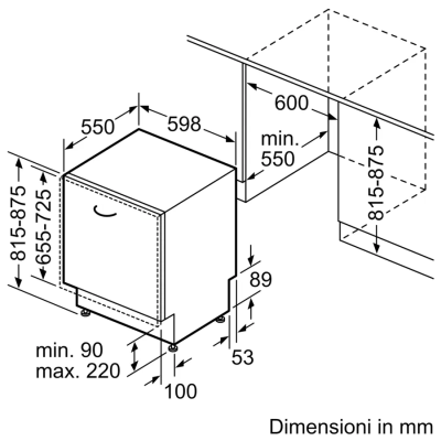 Siemens sn63ex22ce iQ300 Geschirrspüler eingebaut, völlig verschwindend, 60 cm