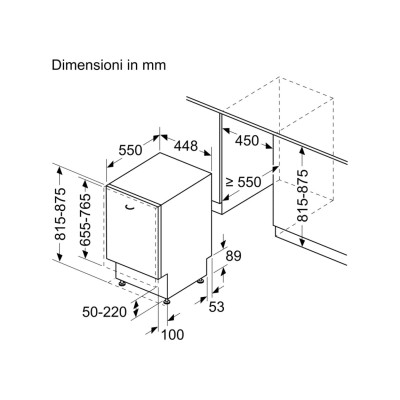 Lave-vaisselle encastrable Siemens sr73ex24me iQ300 45 cm entièrement escamotable