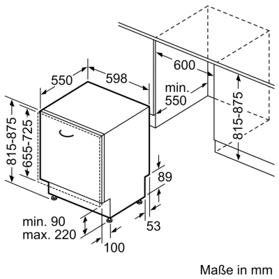 Siemens sn63e807be iQ300 Geschirrspüler eingebaut, völlig verschwindend, 60 cm SL