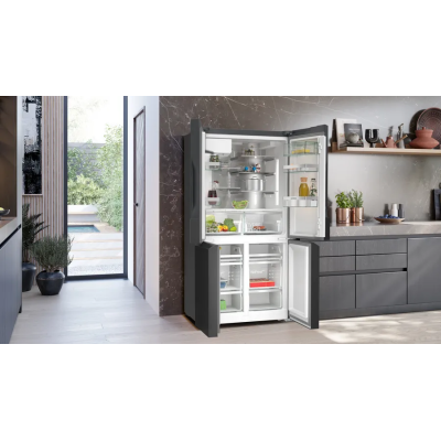 Siemens kf96daxea iQ500 lodówka wolnostojąca 91 cm h 183 ze stali nierdzewnej w kolorze czarnym