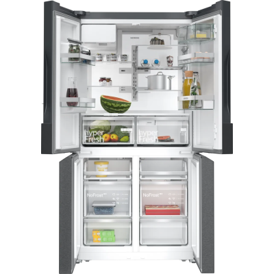 Lodówka wolnostojąca Siemens kf96dpxea iQ700 91 cm h 183 cm ze stali nierdzewnej w kolorze czarnym
