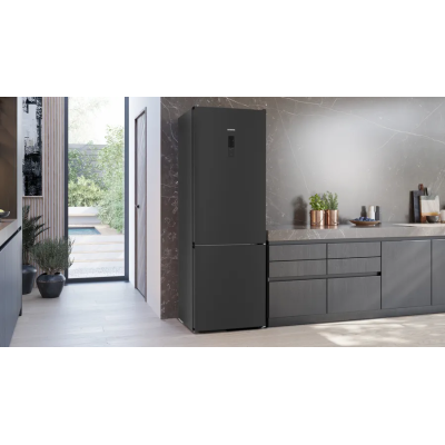 Lodówka wolnostojąca Siemens kg49nxxcf iQ300 z zamrażarką 70 cm, stal nierdzewna, kolor czarny