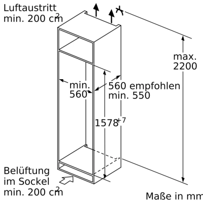 Siemens ki77sadd0 iQ500 Einbaukühlschrank H 158 cm