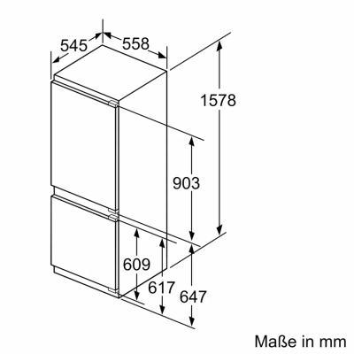 Réfrigérateur combiné encastrable Siemens ki77sxfe0 iQ500 h 158 cm