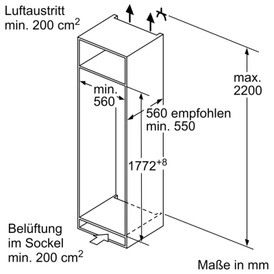 Siemens ki82ladd0 iQ500 Einbau-Eintür-Kühlschrank mit Gefrierfach H 177 cm