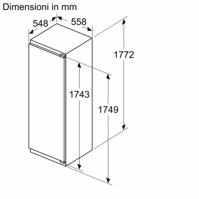 Siemens ki81radd0 Iq500 Einbaukühlschrank mit einer Tür, H 178 cm