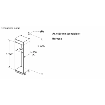 Siemens ki86nvfe0 iQ300 built-in refrigerator freezer h 178 cm