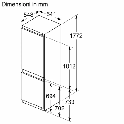 Siemens ki86nvfe0 iQ300 Einbau Kühl-Gefrierkombination H 178 cm