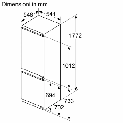 Frigorífico congelador empotrado Siemens ki86nvfe0 iQ300 h 178 cm