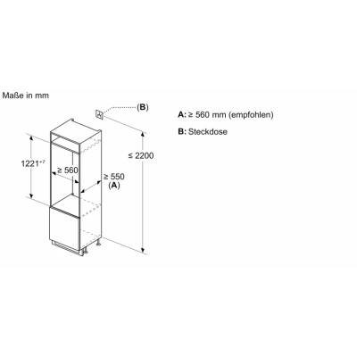 Siemens ki41fadd0 iQ700 Einbau-Eintürkühlschrank H 122 cm