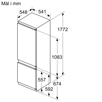 Réfrigérateur congélateur encastrable Siemens ki87vnse0 iQ100 h 178 cm