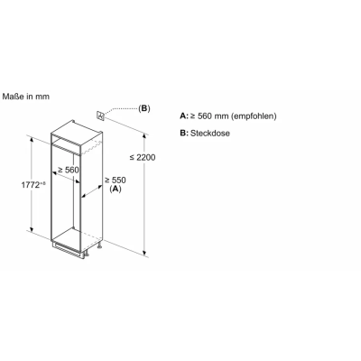 Réfrigérateur encastrable Siemens ki86nnfe0 iQ100 h 178