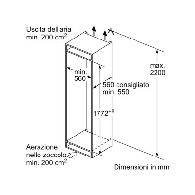 Frigorífico empotrado Siemens ki86nnse0 iQ100 h 178 cm