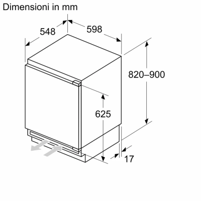 Siemens ku21rade0 iQ500 Einbaukühlschrank Unterbau H 82 cm