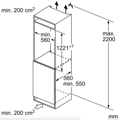 Frigorífico empotrado Siemens ki41rvfe0 iQ300 h 122 cm