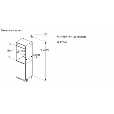 Siemens ki21radd1 iQ500 frigorifero da incasso h 88 cm