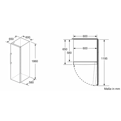 Siemens gs36naidp iQ500 congelatore libera installazione 60 cm h 186 inox