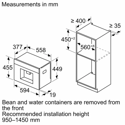 Neff cl9tx11x0 N90 ekspres do kawy do zabudowy h 45 cm