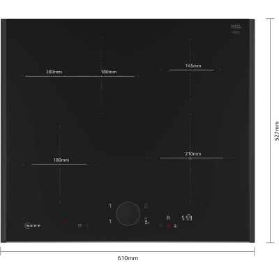 Neff t56auf4c0 N70 piano cottura induzione 60 cm nero con cornice