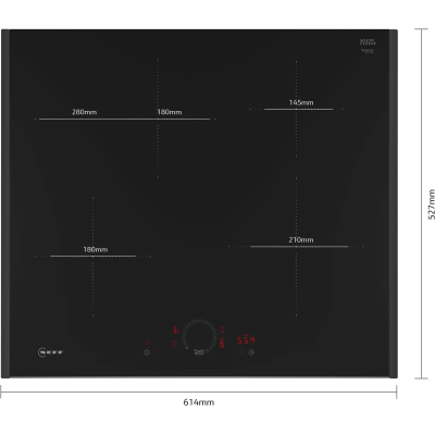 Neff t56ahf1c0 N70 induction hob 60 cm black with frame