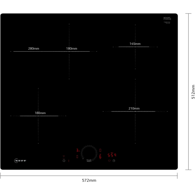 Neff t56phf1c0 N70 induction hob 60 cm black wire top