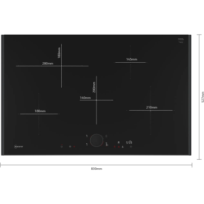 Neff t58auf4c0 N90 induction hob 80 cm black with frame