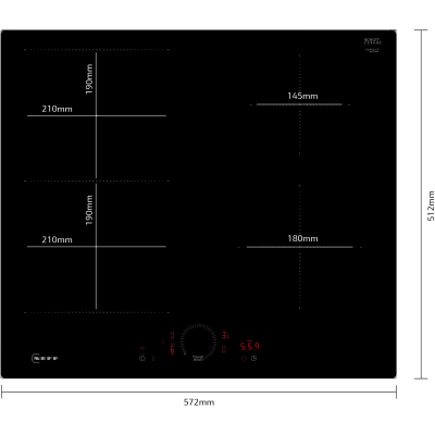 Płyta indukcyjna Neff t56phs1c0 N70 60cm czarna, podtynkowa