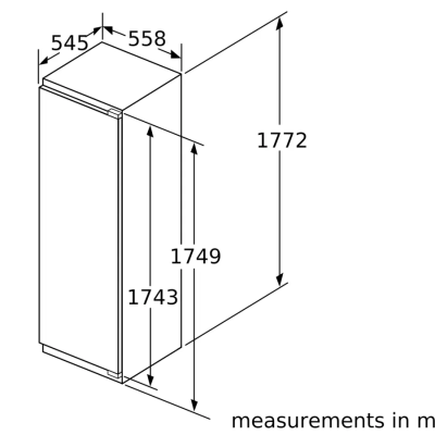 Neff ki8815od0 N90 Einbaukühlschrank mit einer Tür, H 178 cm