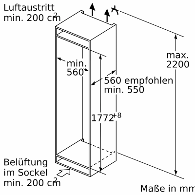 Neff ki7866dc0 N70 Einbau-Kühl-Gefrierkombination H 178 cm