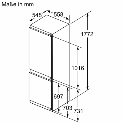 Neff ki7866dc0 N70 built-in fridge freezer h 178 cm